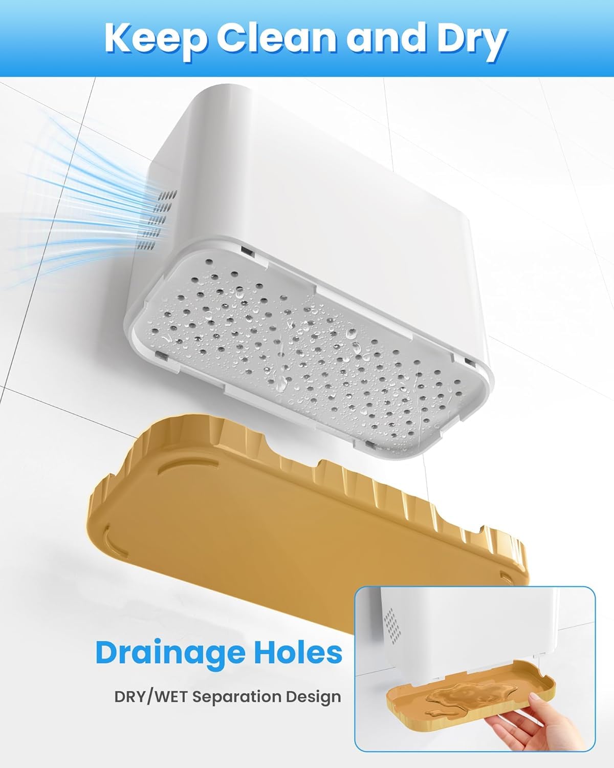 5 Slots Detachable Toothbrush Holder Set - for Bathroom Countertop