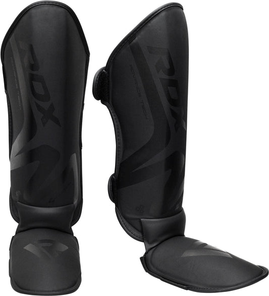 RDX Shin Guards for Muay Thai, Kickboxing, MMA Training, Maya Hide Leather Instep Leg Protector Foam Pads for Martial Arts, Sparring, Protective Gear