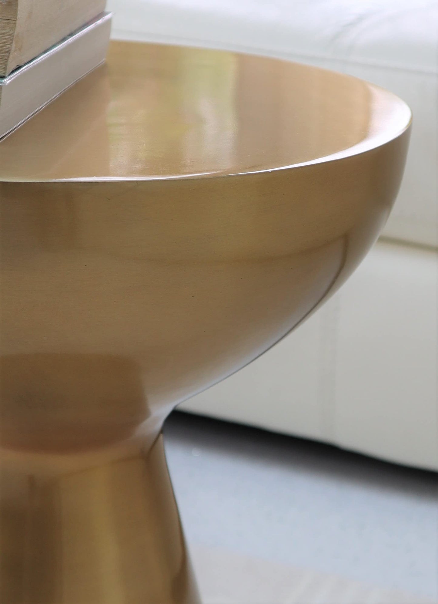 ASPECT Luna Hand-Crafted Aluminum Side Table (Light Brass)