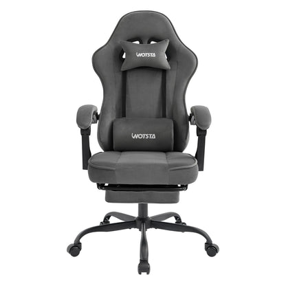 WOTSTA Gaming Chair for Adults, Ergonomic Gaming Chair with Footrest, Lumbar Support and Headrest, Adjustable Height computer chairs gaming