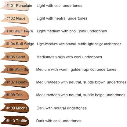 ABRUS® - Phoera Foundation Makeup, Full Coverage, Soft Matte Oil Control Concealer, Liquid Foundation, Long Lasting 24HR Waterproof and Blendable 30ml (105 Sand)