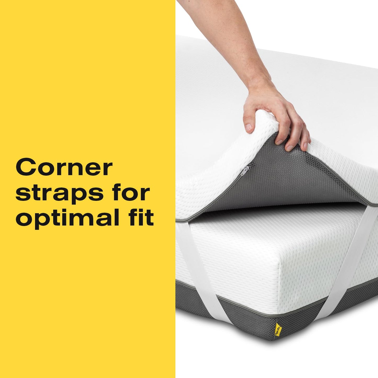 Ferlex Memory Foam Mattress Topper 80 x 190 cm, 100% Viscose, Thickness 7 cm, Made in Spain, Breathable and Removable Cover