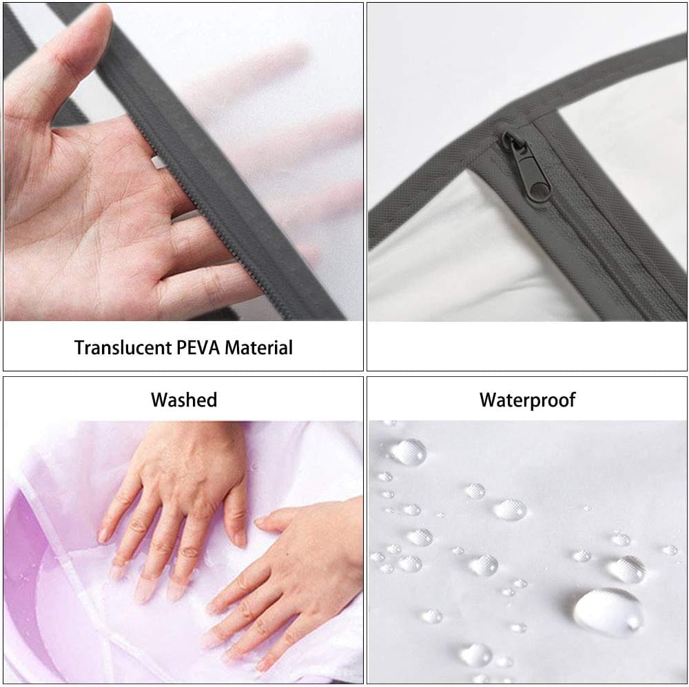 Moth Proof Clothes Covers, Waterproof Dustproof Garment Bags with Zip PEVA Translucent Garment Covers Bags, used for Storing Long Clothes, Dresses