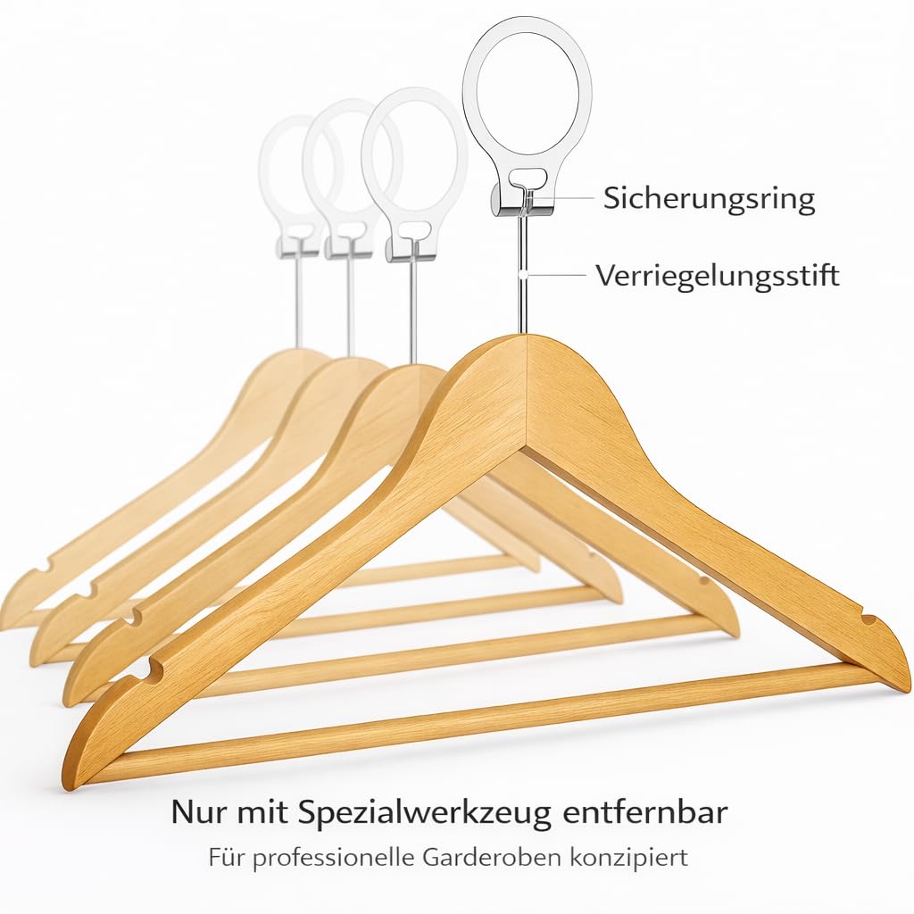 MELA'S Pack of 10 Hotel Maple Wood Hangers Coat and Suit Hangers Wide Shoulder Hangers with Safety Hooks - 45cm (17.7")