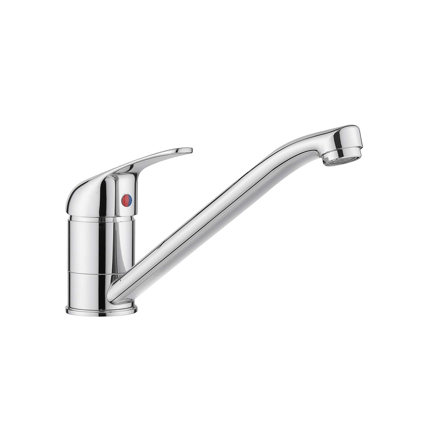 JASSFERRY Single Top Lever Kitchen Mixer Tap - Solid Brass Monobloc Design 360? Long Swivel Spout Chrome Polish Finish for Caravan & Home Sinks