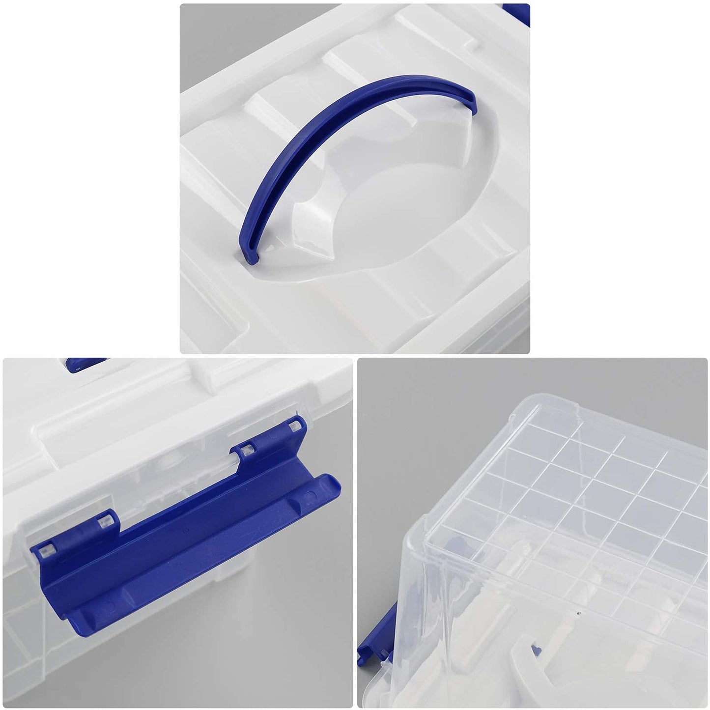 Dynko 6-pack 7 Liter Storage Boxes with Lid, Plastic Lidded Storage Box Bin