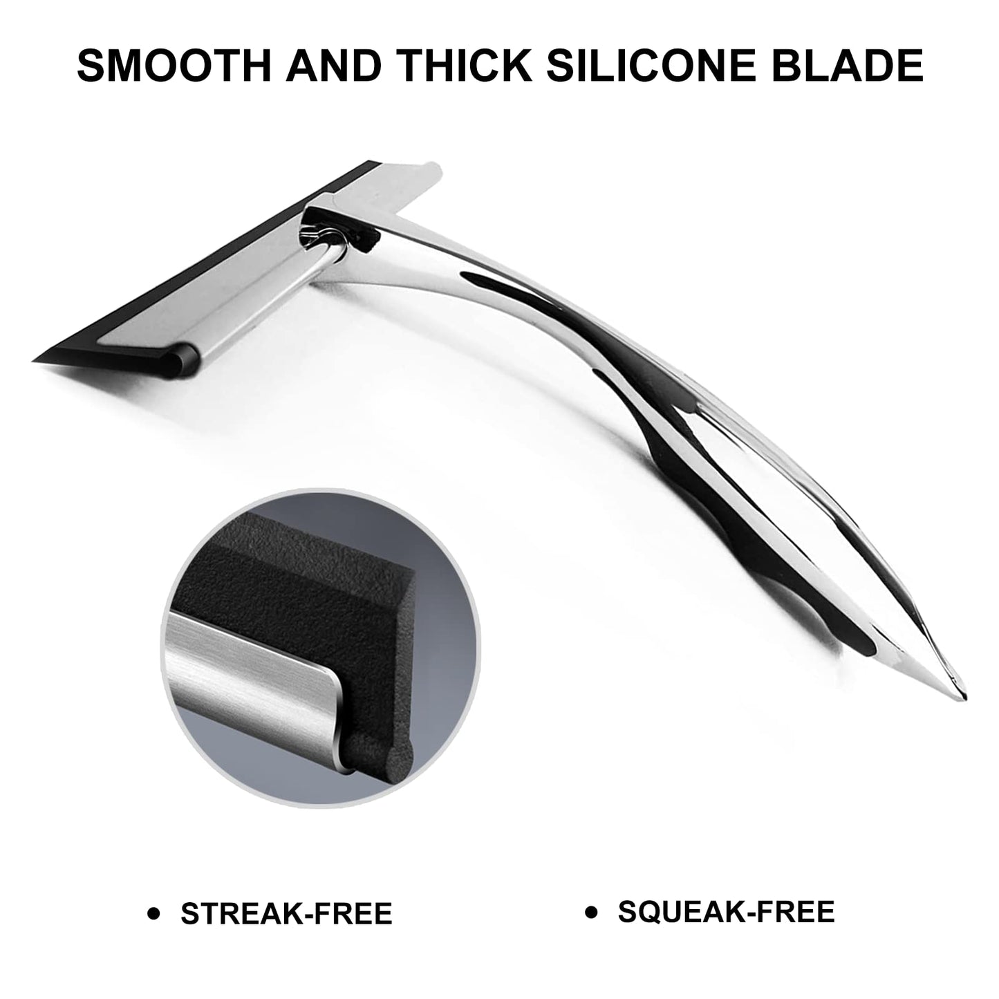 SetSail Shower Squeegee for Glass Doors, 25cm, Silver
