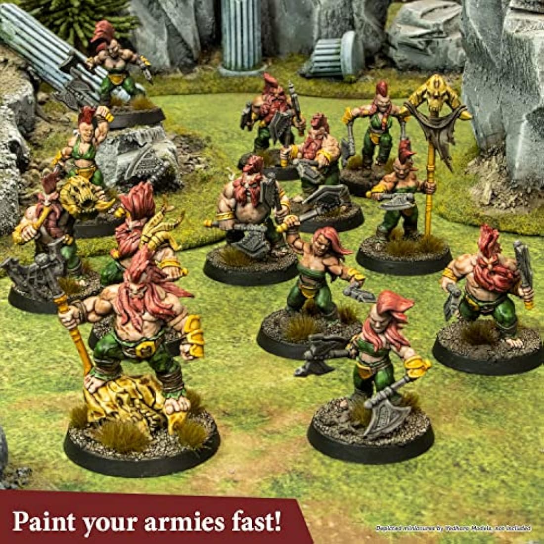 The Army Painter Speedpaint 2.0 Most Wanted Paint Set Combo, Acrylic Contrast Paint Set with 24 Dropper Bottles of 18ml and 2 brushes, For Miniature Painting