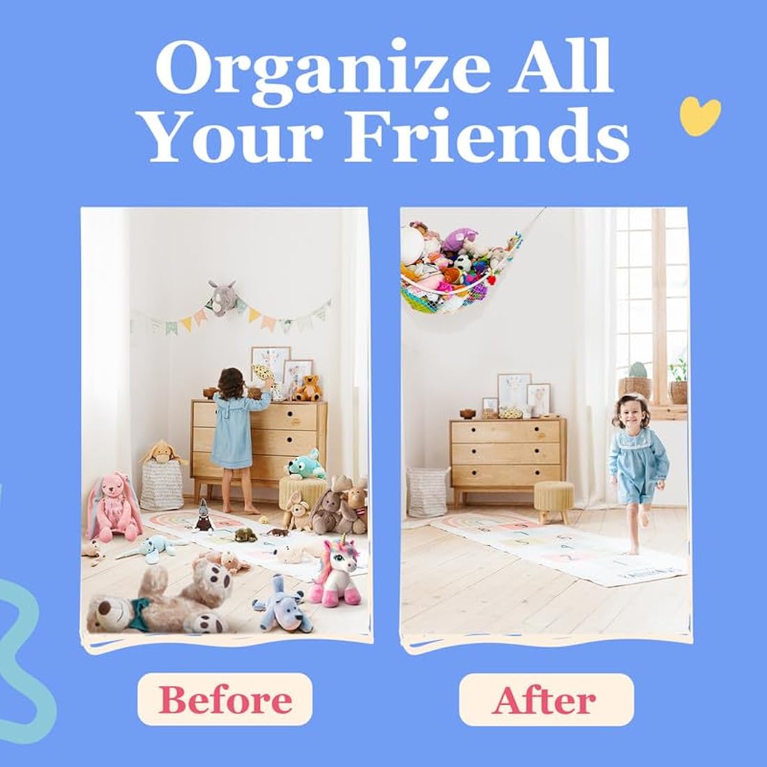 Lilly's Love Teddy Hammock - Toy Storage for Soft Stuffed Animals - (Red)