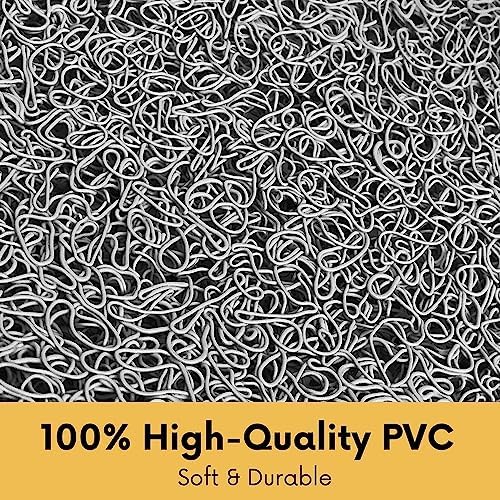 Idyfodol Loofah Shower Mat Non Slip Anti Mould 60x40 cm With Shower Puff PVC Machine Washable Bath Mats for Inside Outside Rectangular (Gray)