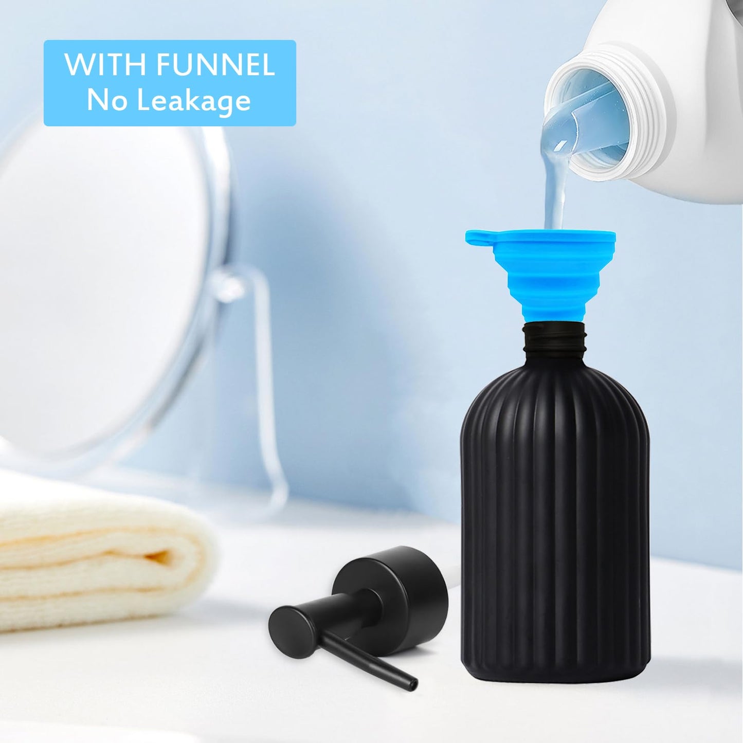 GKSCXEXE 400ml Black Soap Dispenser, Bathroom Hand Soap Dispenser