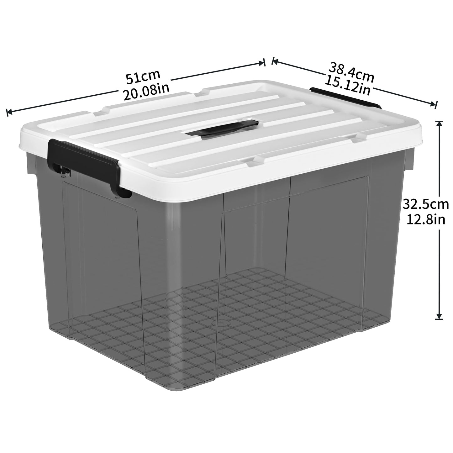 Cetomo 45L*3 Storage Boxes, Carry Plastic Storage Box with Lids, Organizing Container with Handle and Secure Latching Buckles, Stackable, Nestable
