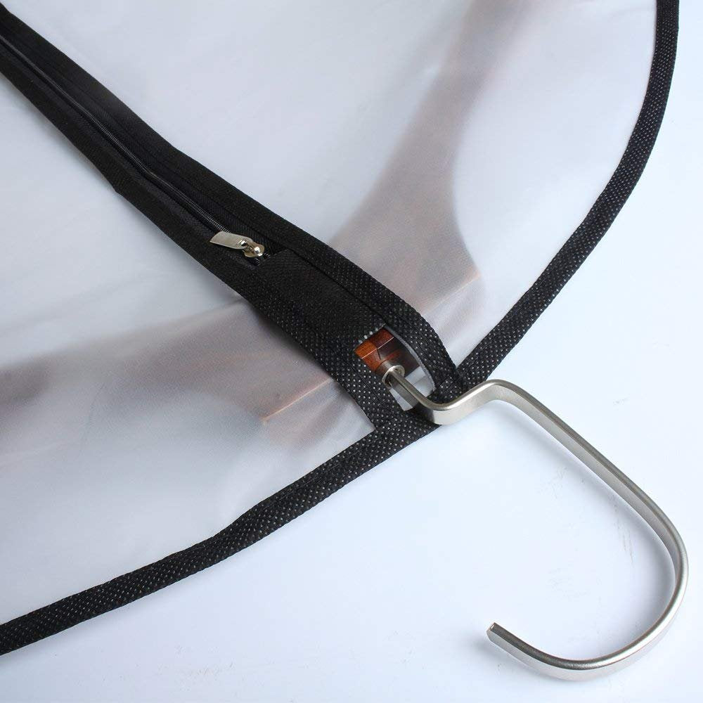 Moth Proof Garment Bags 60 x 120cm24'' x 48'' Black Side Breathable Clear Garment Full Zipper Bags for The Winter Coats Jackets ClothesPack of 6