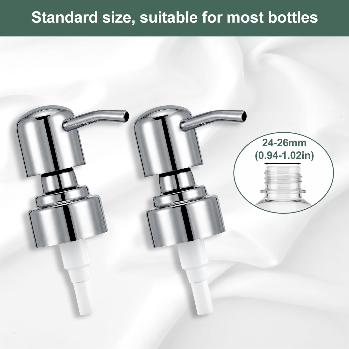 2 Pack Silver Replacement Pump for Soap Dispenser