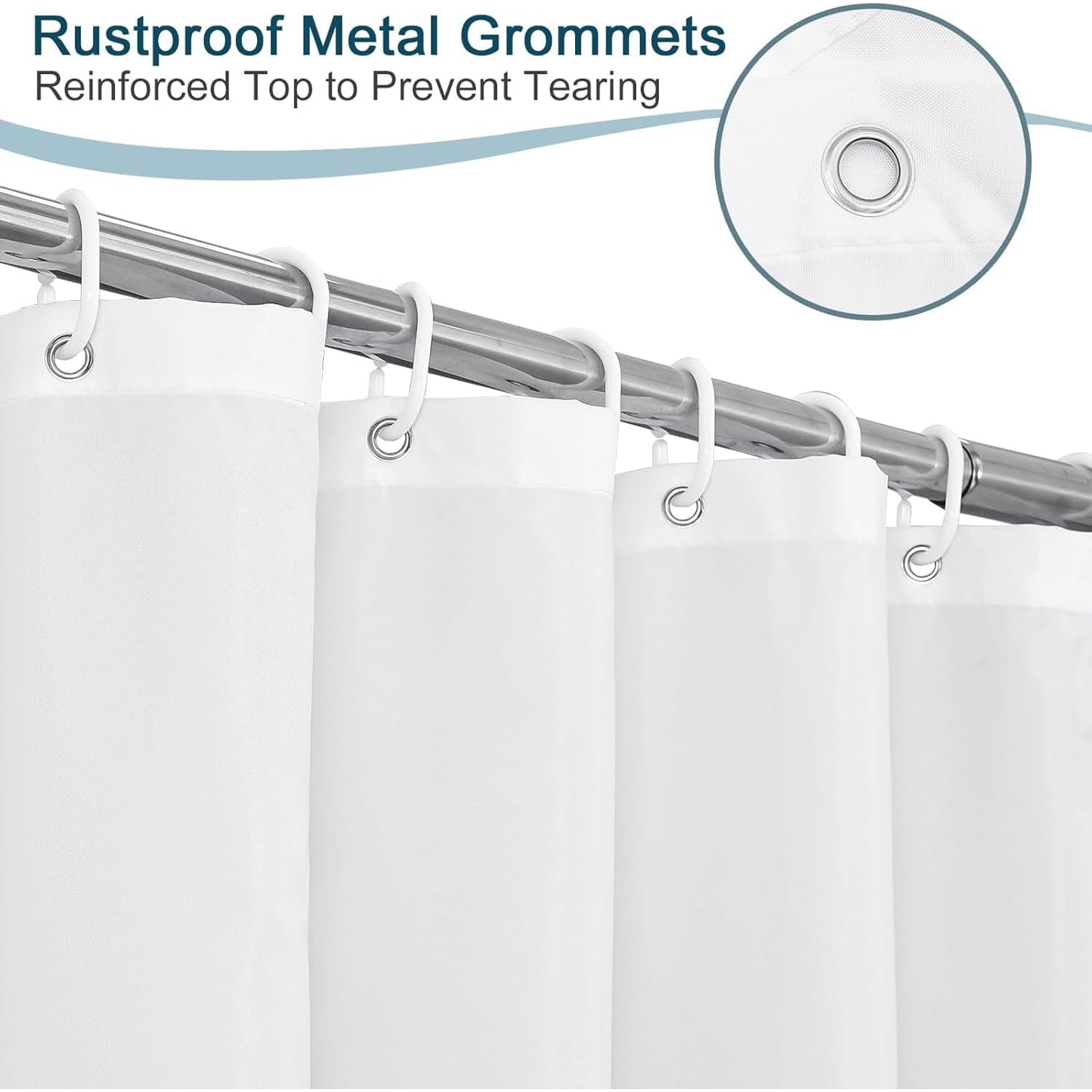 HUIBOHOU Shower Curtain, Mould Proof and Mildew Resistant Washable Bathroom Curtains, Shower Curtain for Bathroom, Bath Curtains with Hooks