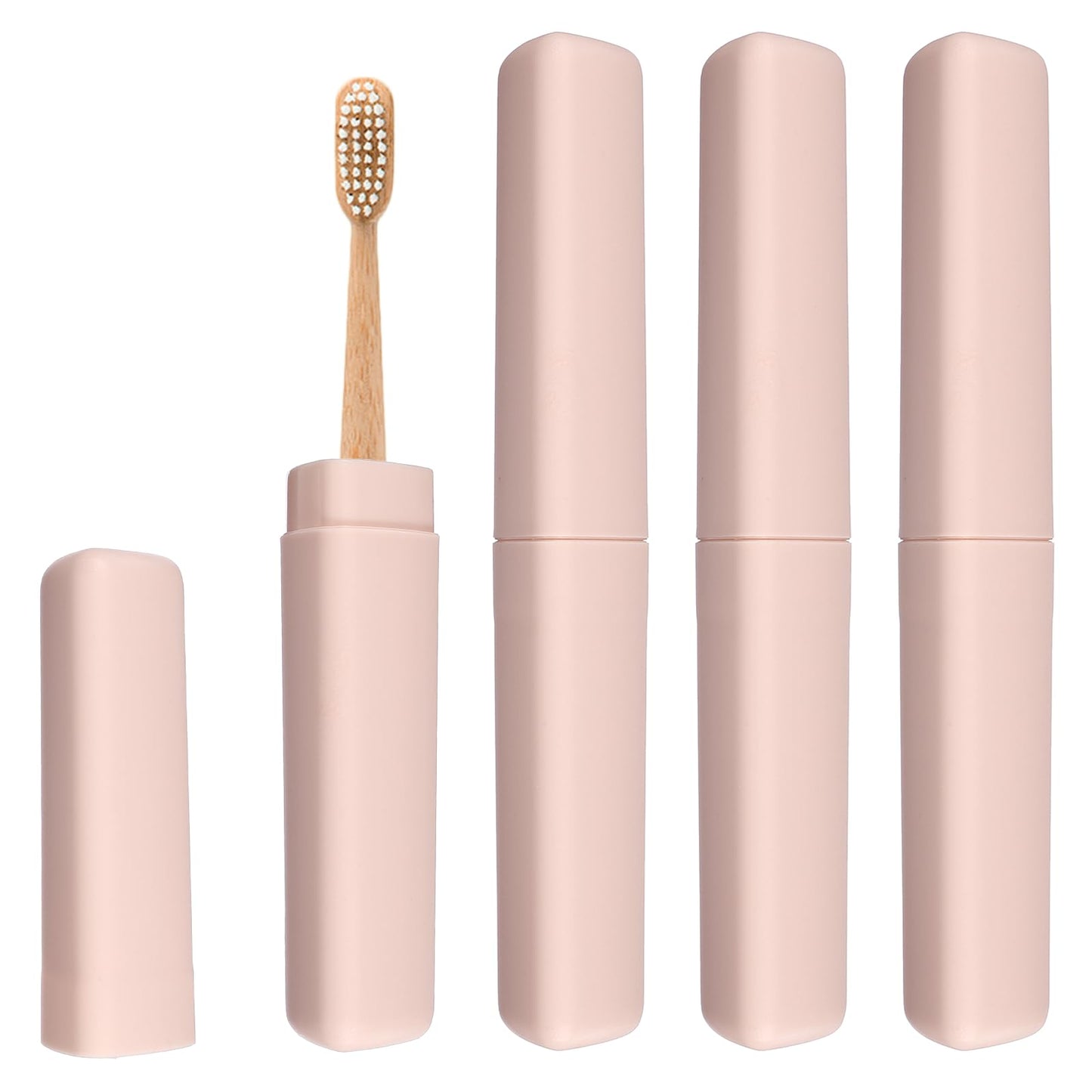 sourcing map 4Pcs Travel Toothbrush Case, 8.27 x 1.38" Portable Travel Toothbrush Holder, Plastic Toothpaste Container for Bathroom, Gym
