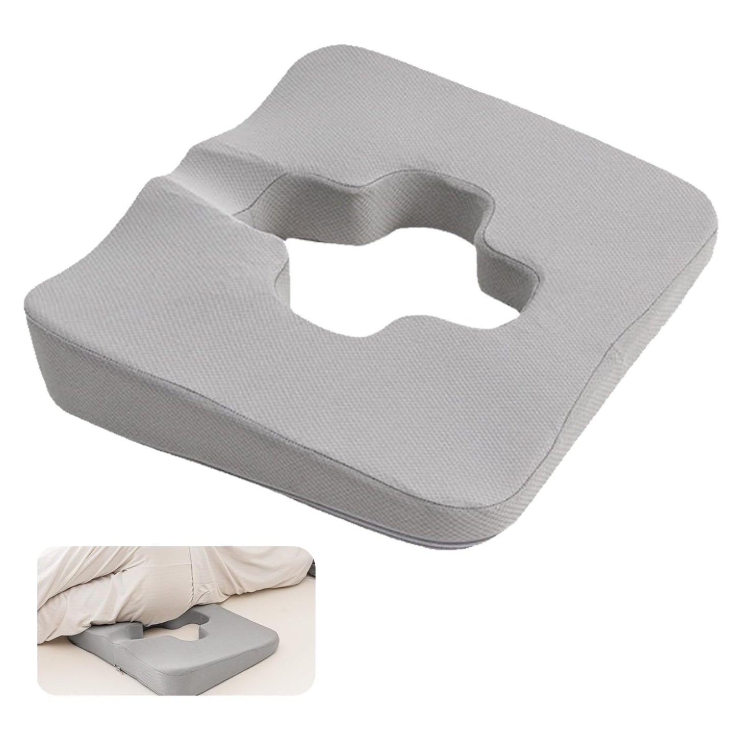 Ysislybin Anti-decubitus Cushion, Piercing Cushion Hemorrhoid Seat Cushion for Tailbone Pain Orthopedic Seat Cushion with Fabric Cover Memory Foam