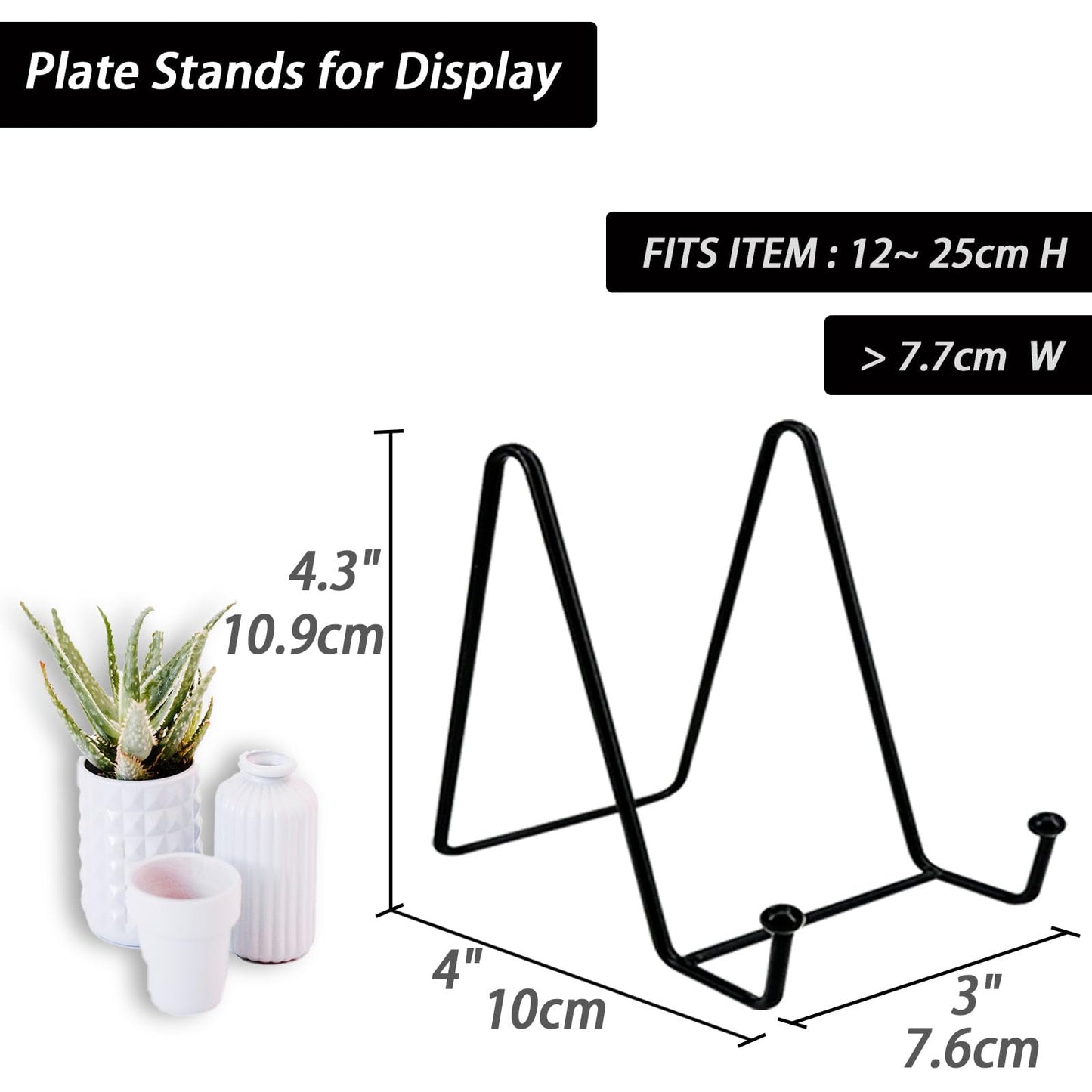 XHMAXE 4.3 Inch Metal Plate Display Stands Tabletop Holders 2 Pack