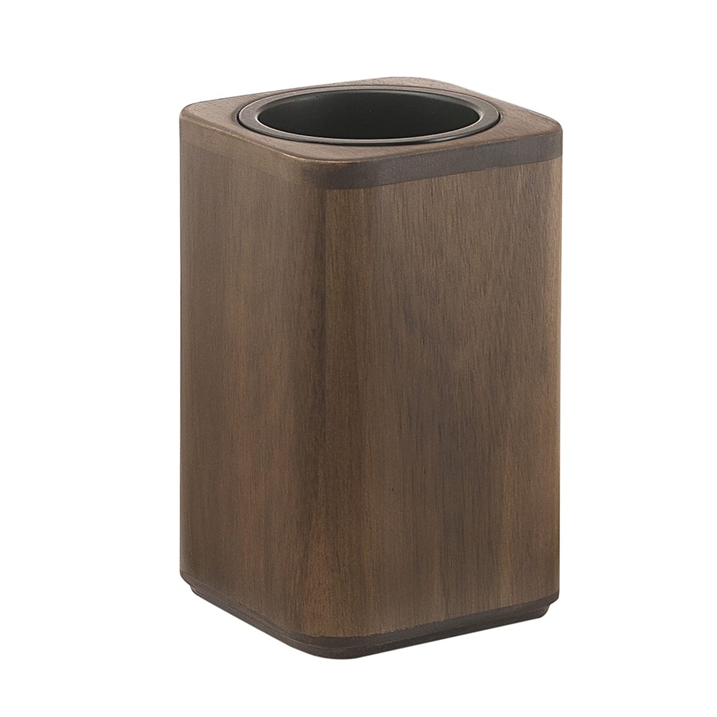 Gedy Dafne Porta Brushes, Bamboo, Walnut, 8 x 8 x 13 cm