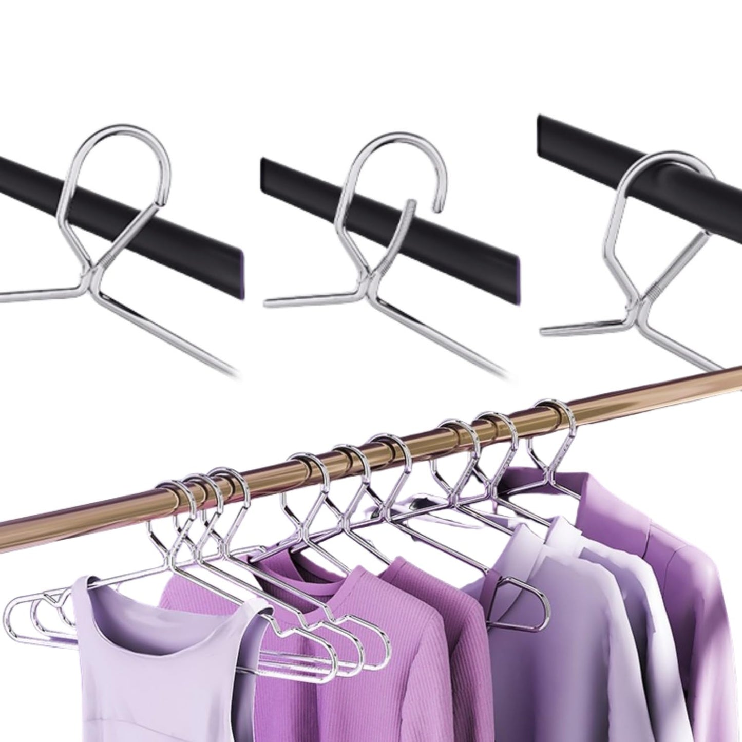 Trrcylp 4mm Lockable Coat Hangers Heavy Duty Windproof Clothes Hangers
