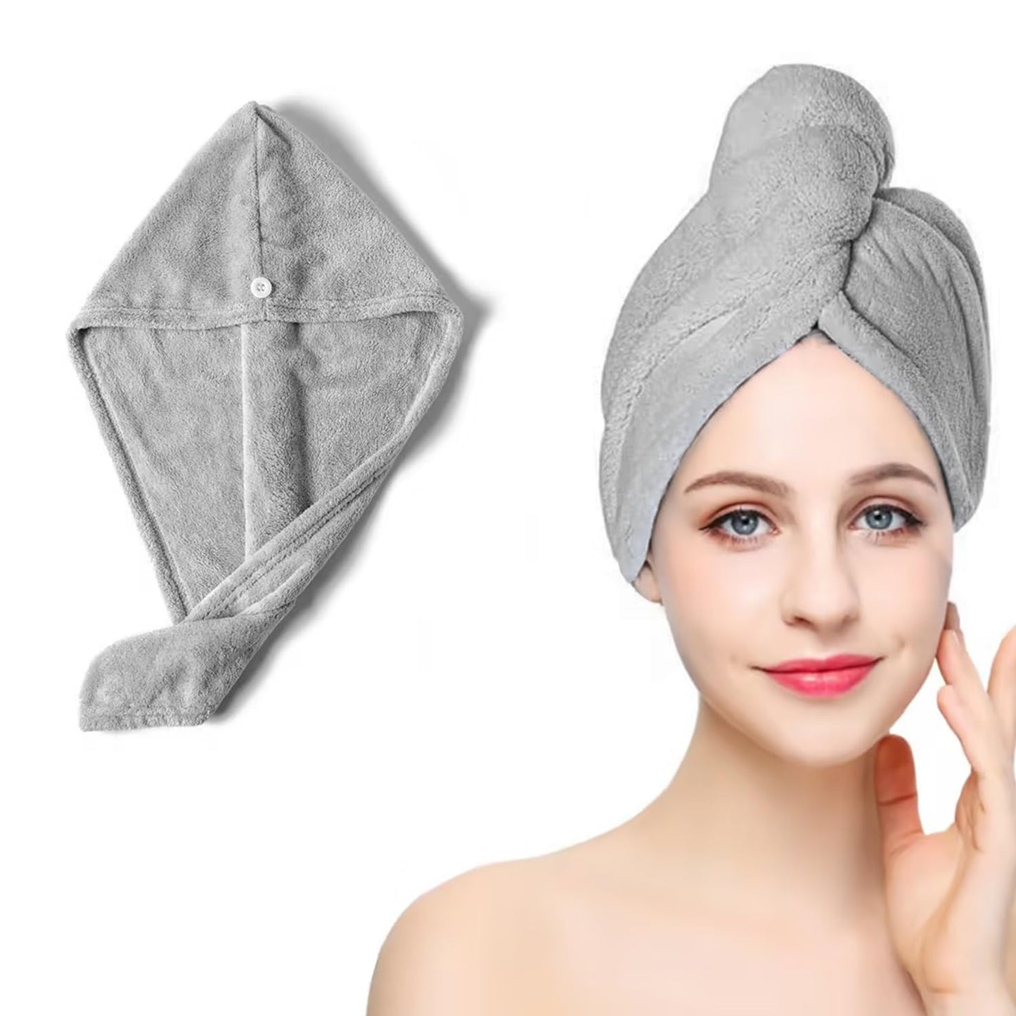 Arcjunys Microfibre Hair Towel Wrap Hair Wrap Towel Quick Dry Hair Turban Towel Hair Turbans for Wet Hair Microfibre Hair Towel Wrap Hair Towels with