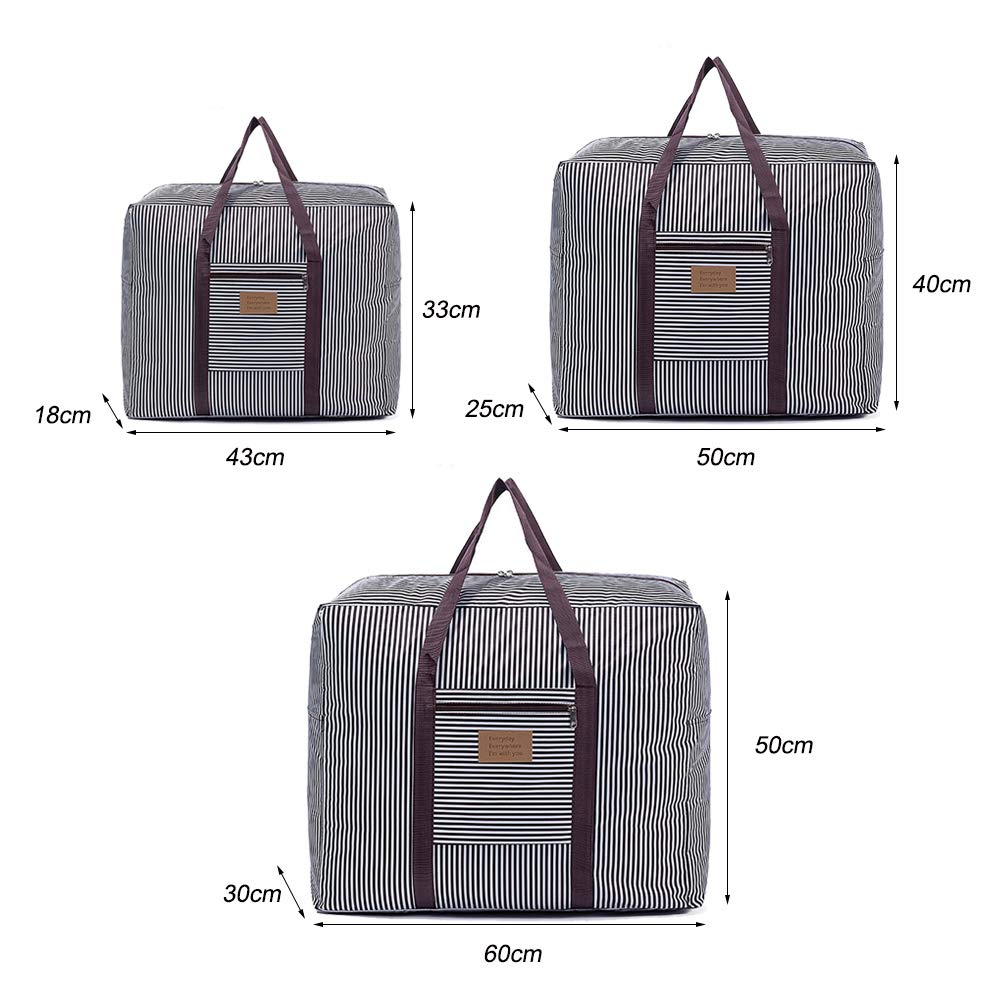 Waterproof Thick Large Storage Bag 600D Oxford Organizer Travel Luggage Bag For Blankets, Duvet,Pillows, Clothes Moving Home Brown, Large