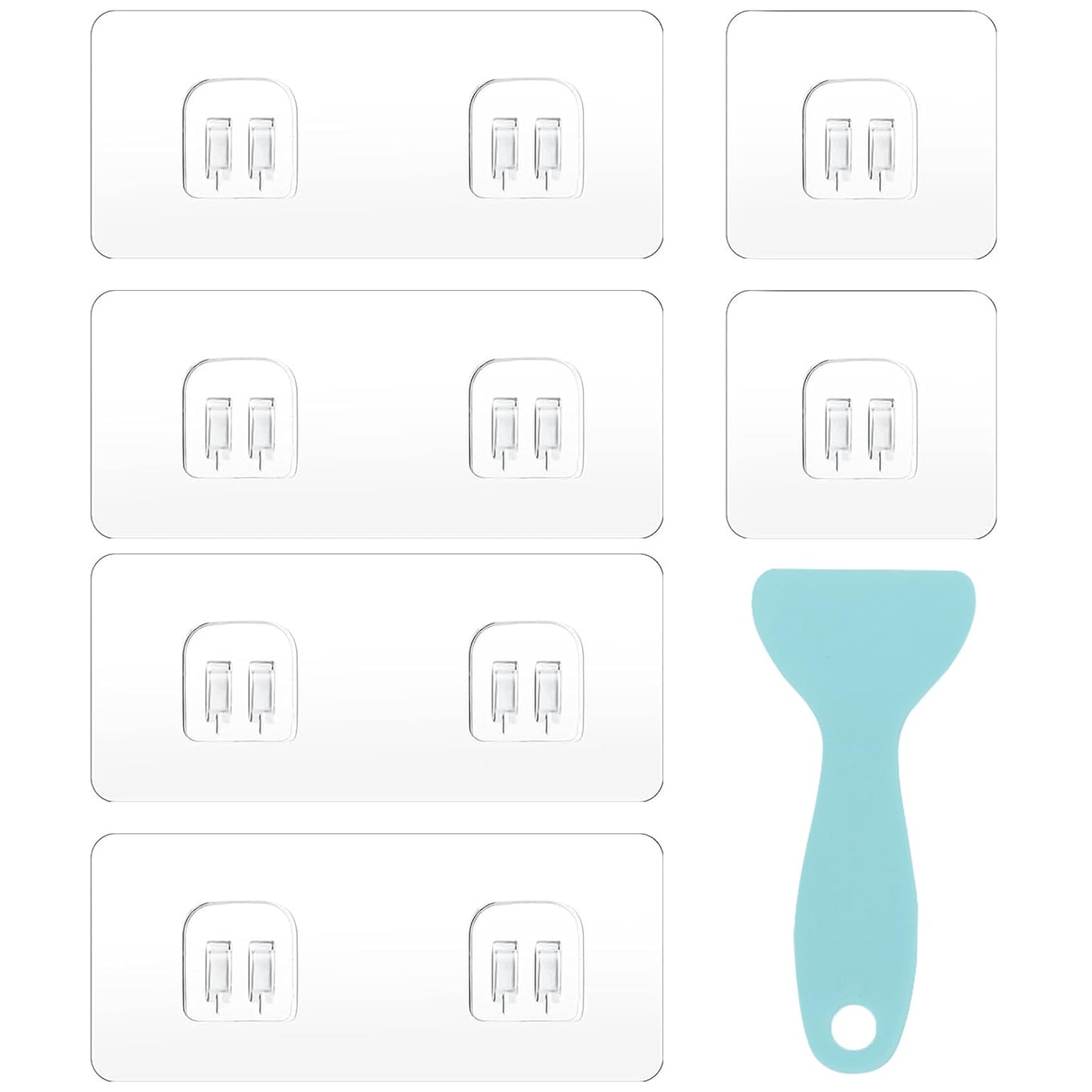 WOLMIK Shower Caddy Adhesive Replacement - 6 PCS Corner Shower Caddy Adhesive Sticker Hooks with Scraper