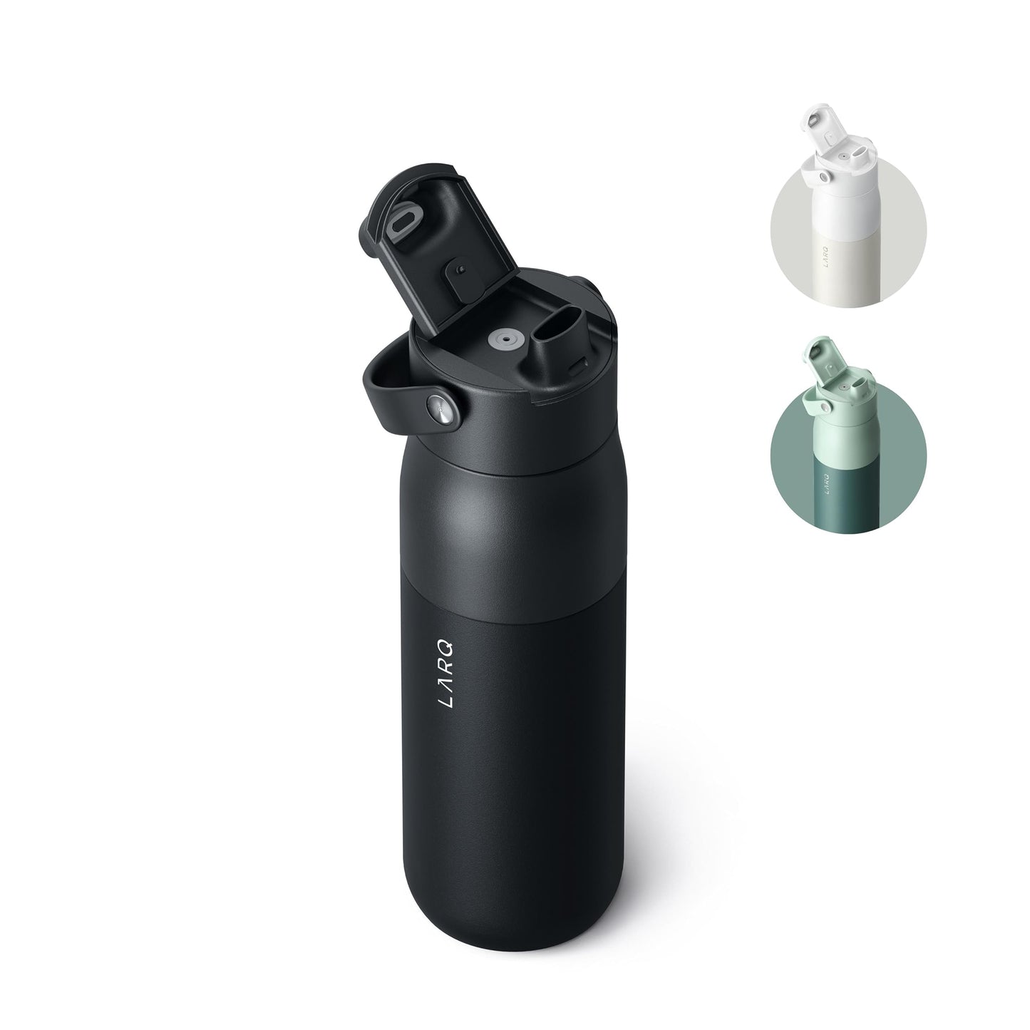LARQ Bottle Swig Top 23oz - Insulated Stainless Steel Water Bottle with Built-in Silicone Handle | Thermos, BPA Free | Reusable Water Bottle for
