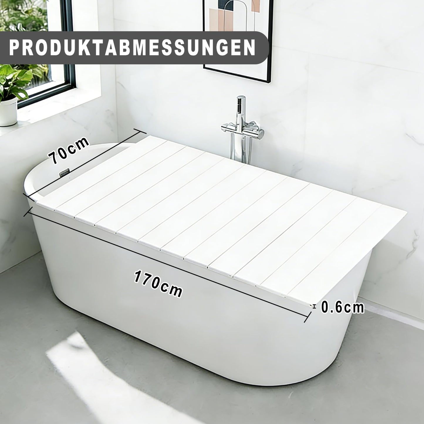 LXSEHN PVC Folding Bathtub Tray, Bath Tub Lid for Home (75x170x0.7cm)
