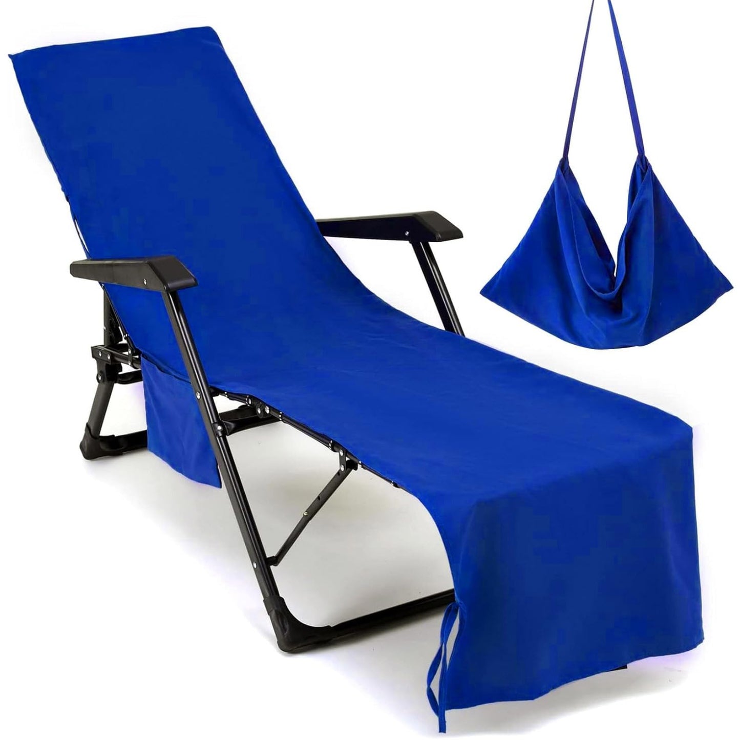 MARFOREVER Beach Sun Lounger Towels with Pockets 210 x 76 CM Microfiber Beach Sunbed Towels Beach Chair Cover for Holidays Sunbathing Beach Hotel