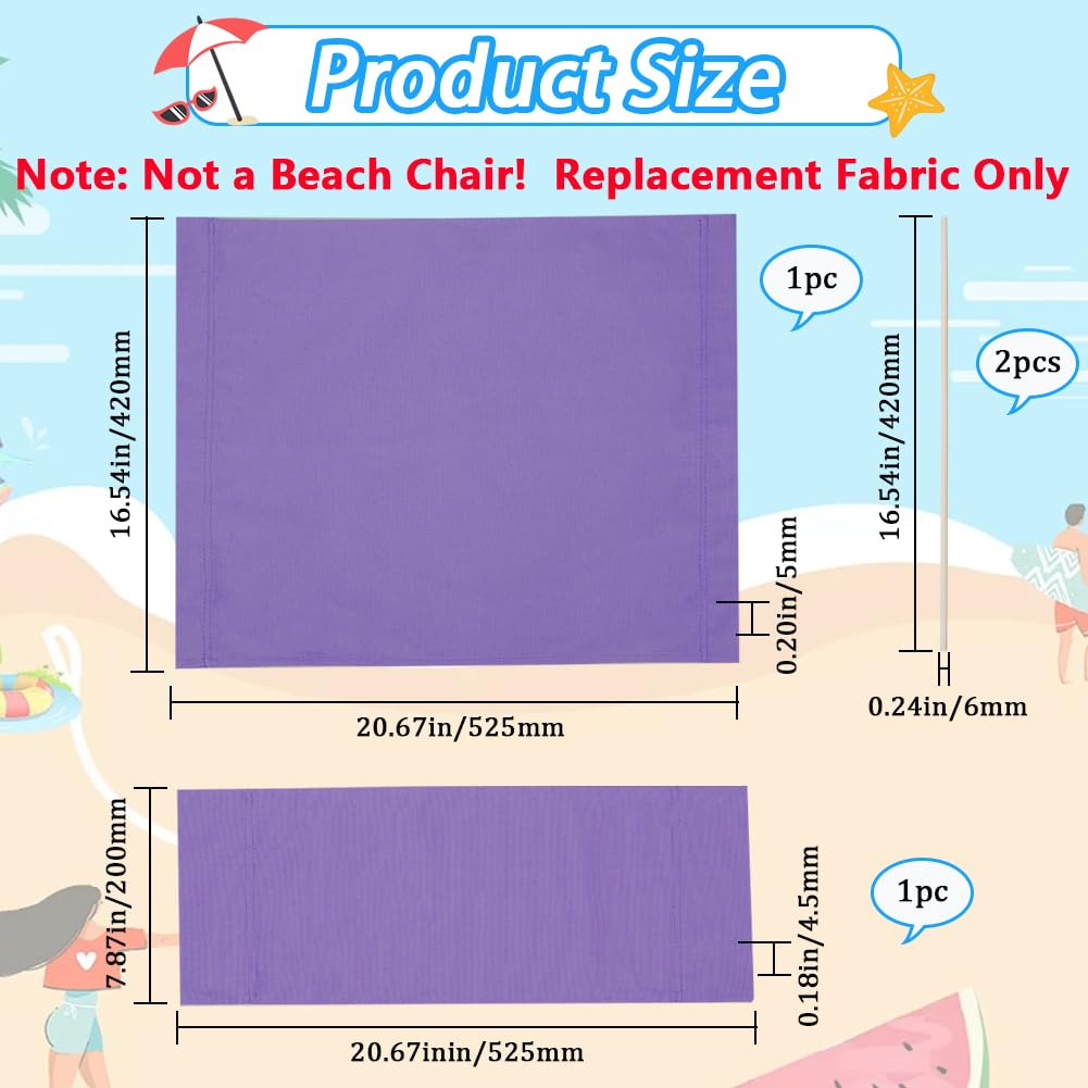 GORGECRAFT 1 Set Director Chair Canvas Replacement Kit 21x8-16 Inch Directors Chairs Medium Purple Casual Seat Back Cloth Covers with Wood Stick for