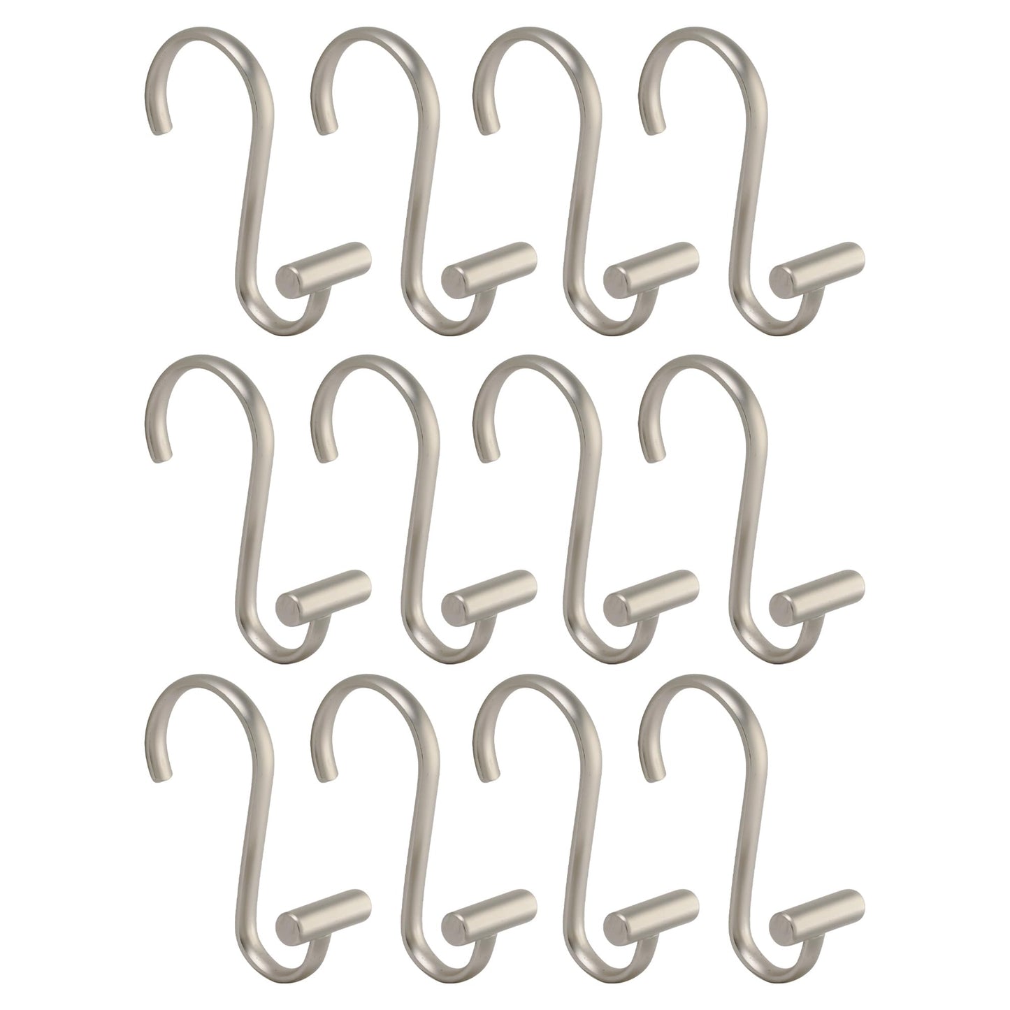 iDesign 76752 T-Bar Shower Curtain Hooks (Set of 12) -Satin, Stainless_Steel