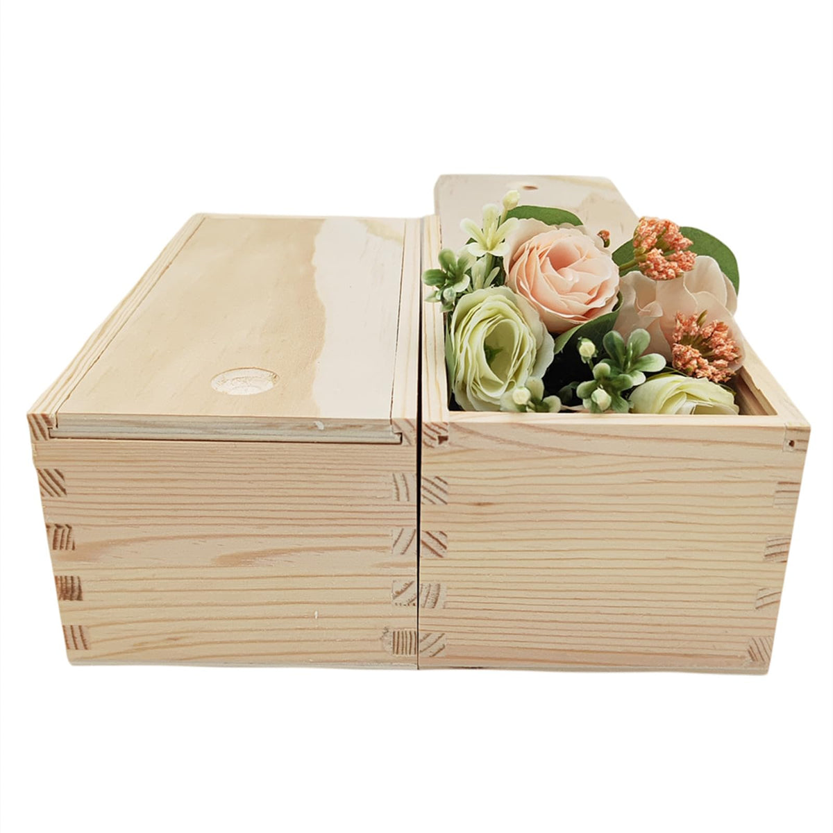 Anktily 2 Pack Unfinished Wood Storage Box with Slide Lid, Blank Natural Wood Box Case Container for Jewellery, DIY Arts & Crafts Hobbies 20x10x8cm