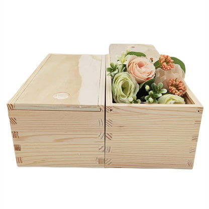 Anktily 2 Pack Unfinished Wood Storage Box with Slide Lid, Blank Natural Wood Box Case Container for Jewellery, DIY Arts & Crafts Hobbies 20x10x8cm