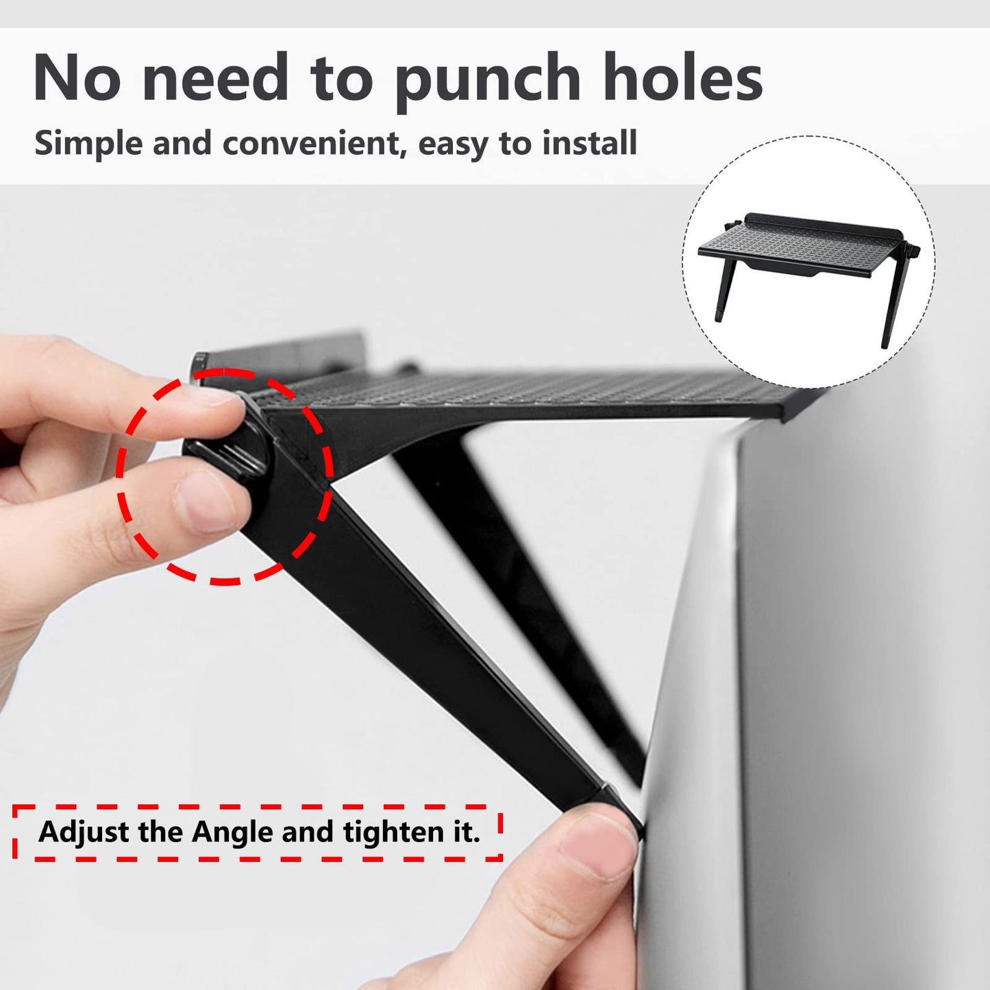 JJQHYC 2 TV Top Shelf Monitor Shelf Screen Top Shelf Adjustable Computer Top Shelf Black Monitore Stand for Streaming Devices, Router, Media Boxes