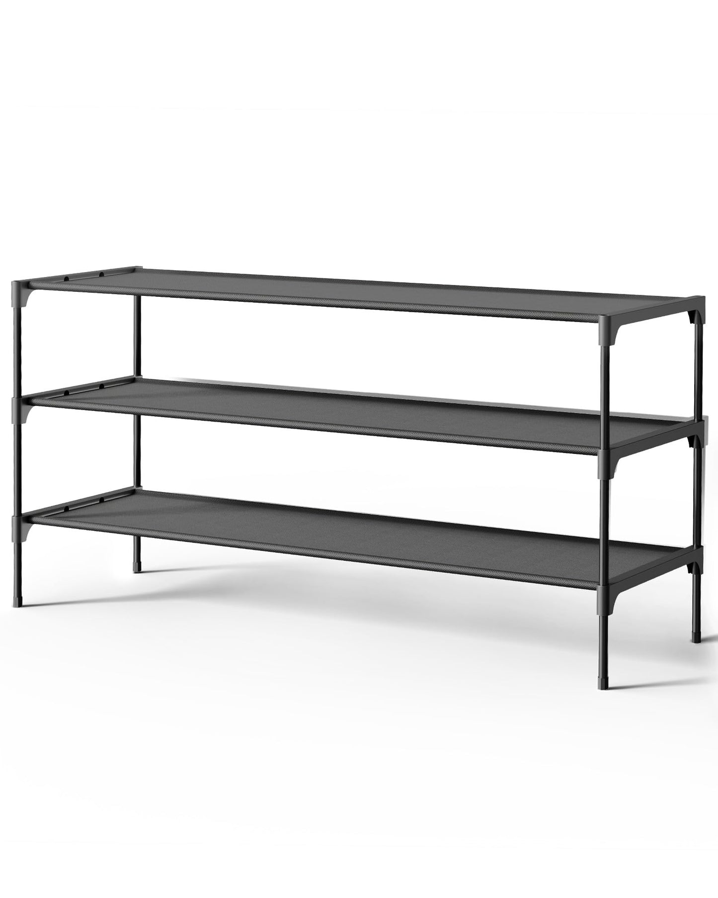 Kitsure Premium Non-Woven Shoe Rack Shelf, 92 x 30 x 47 cm, Black