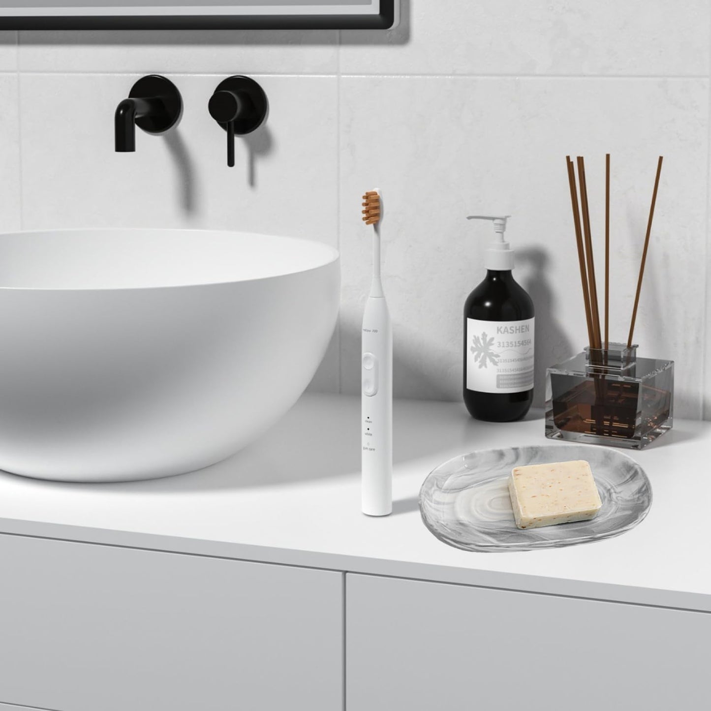 Soap Dish - Homiladi Ceramic Soap Case with Marble Pattern | Marble Tray | Anti-Slip Soap Holder & Tray for Bathroom, Shower, Kitchen Sink