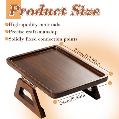 Umllpet Sofa Tray Armrest, Water-Repellent Couch Tray with Fixed Clip, Armrest Tray for Drinks, Snacks, Mobile Phone & Remote Control Brown