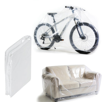 QQdou Extra Large Clear Plastic Storage Bags, 6Pcs 100×150cm Heavy Duty BagLay-flat style, for Furniture Clothes Luggage Suitcase Quilts Chair Bike