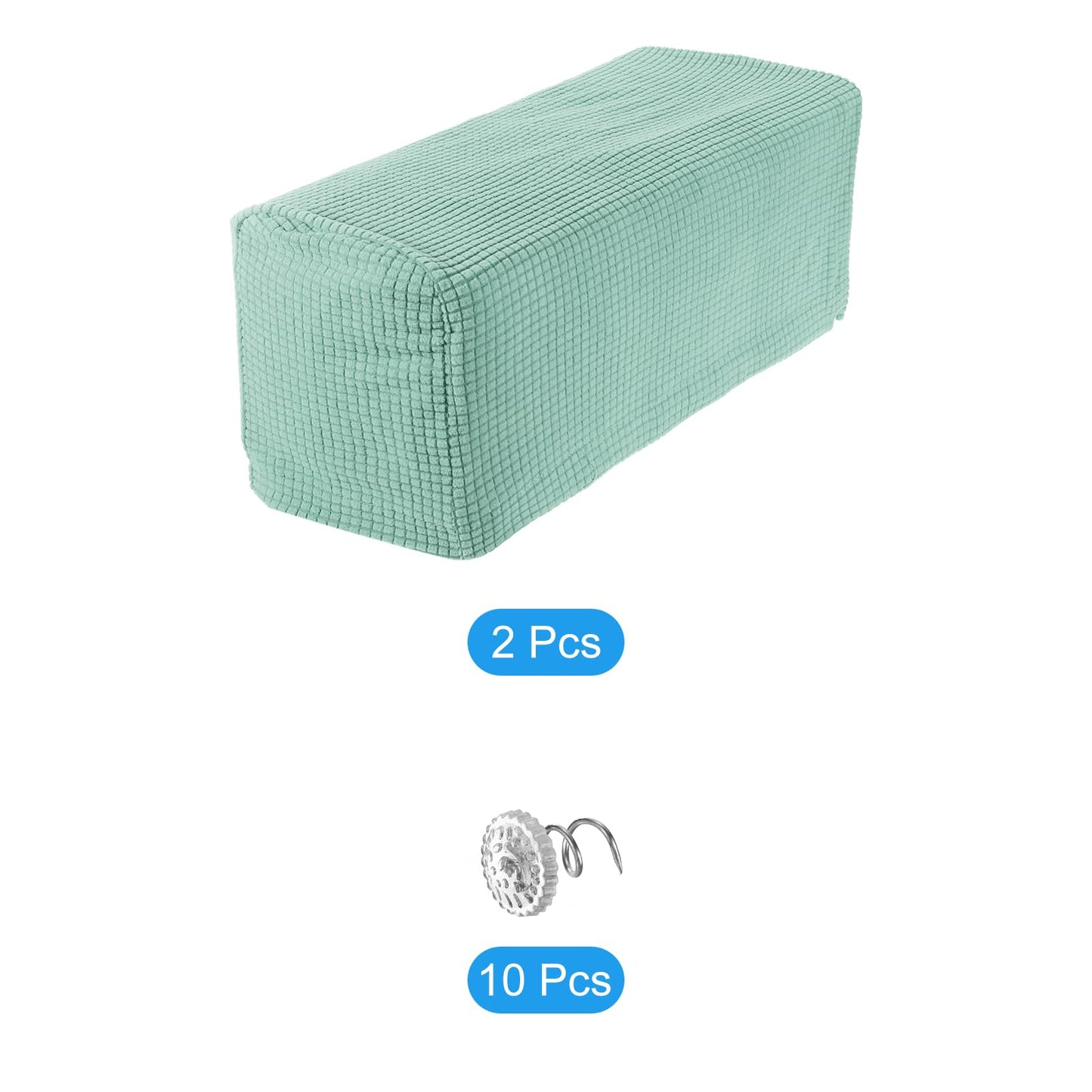 sourcing map 2pcs Stretch Armrest Covers for Chairs/Sofas, Couch Arm Covers with Twist Pin, Furniture Protector Slipcovers Mint Green