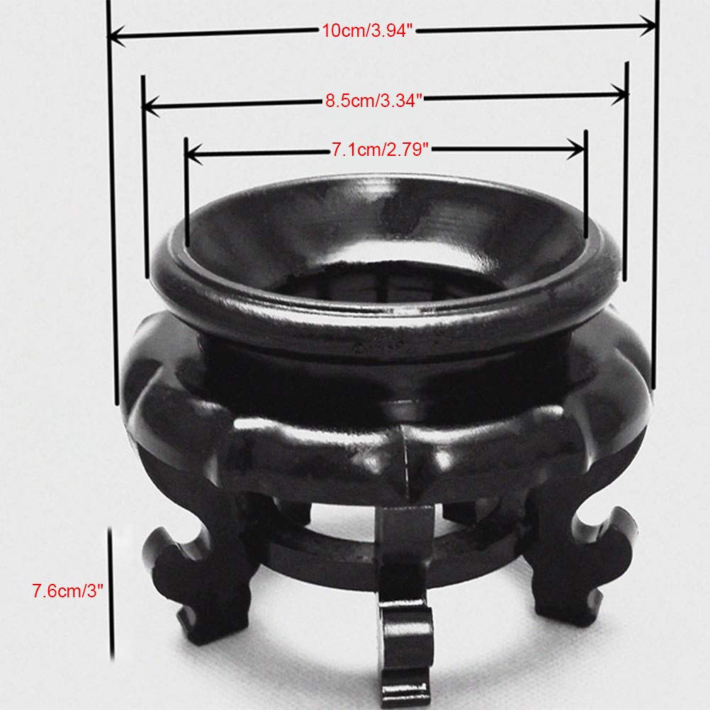 Nurnesy Ostrich Egg Display Stand, Carving Crafts, Ostrich Egg Tray Base Bottom,Ornament for Homes or Offices,High Stability (Black)