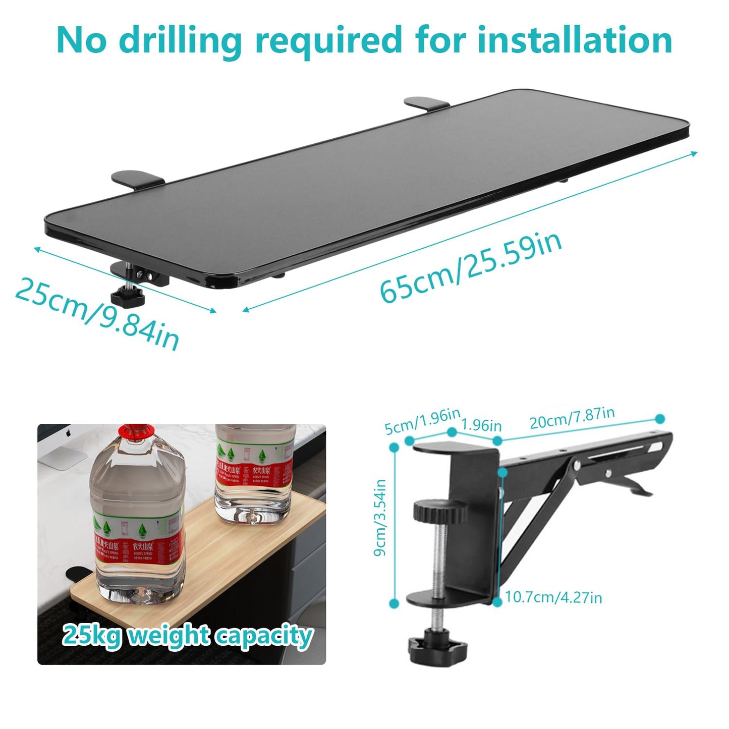 awagas Ergonomics Desk Extender Tray, 65cm x 25cm Keyboard Tray