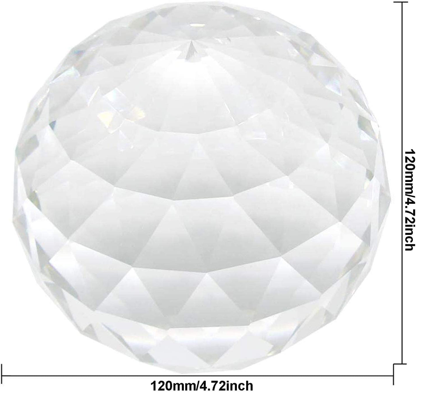 Clear Glass Crystal Ball Prism Suncatcher Rainbow Maker, Sphere Faceted Gazing Ball for Window, Feng Shui, Home Office Garden Decoration