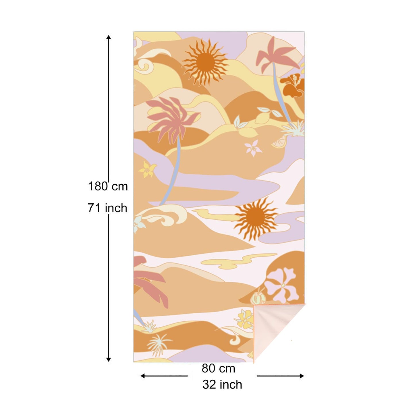 Alytimes Large Microfiber Beach Towel, Quick Dry Sand Free Beach Towels Lightweight Compact Beach Towel for Swimming Travel Vacation Holiday-180x80cm