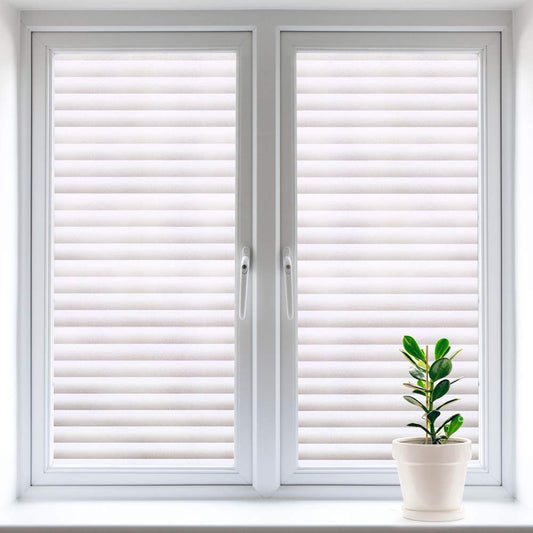 Gyxust Privacy Window Film, Self Adhesive Stripe Privacy Film Opaque No Glue Anti UV (90 * 400cm)