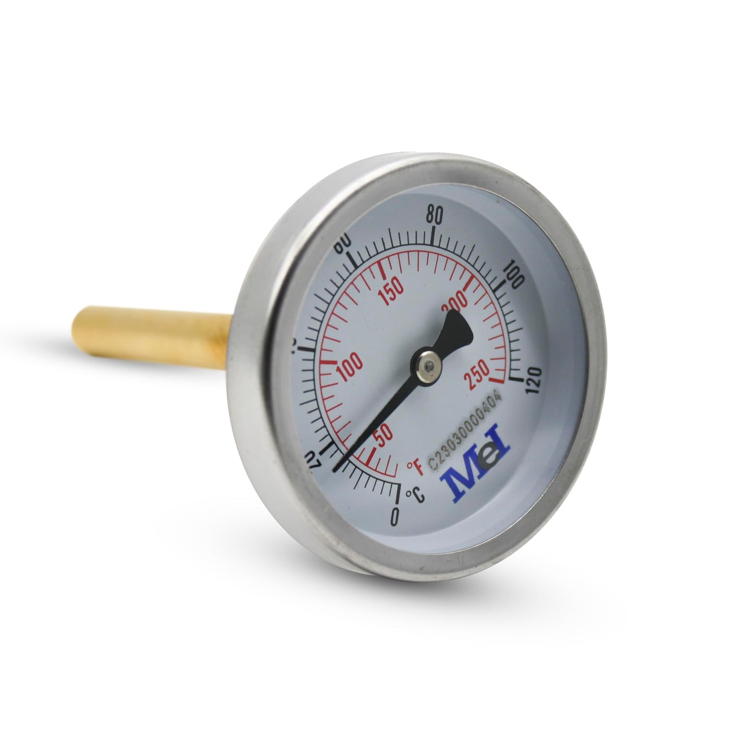 DOJA Barcelona Boiler Tube Thermometer Bimetal for Hot Water Pipes 0-120°C - Ø63mm Pipe Surface Thermometer Gauge for Heating Systems Kitchen