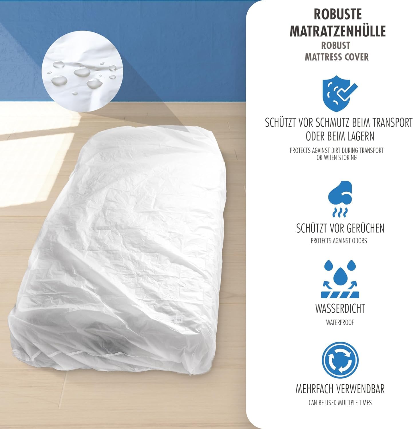 haggiy Mattress Cover Storage Bag 160cm Wide Mattresses Tear-Proof
