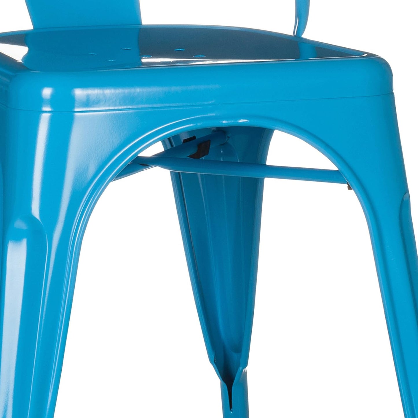 hjh OFFICE Vantaggio Comfort 645024 Bistro Chair Metal Light Blue Industrial Design Stackable