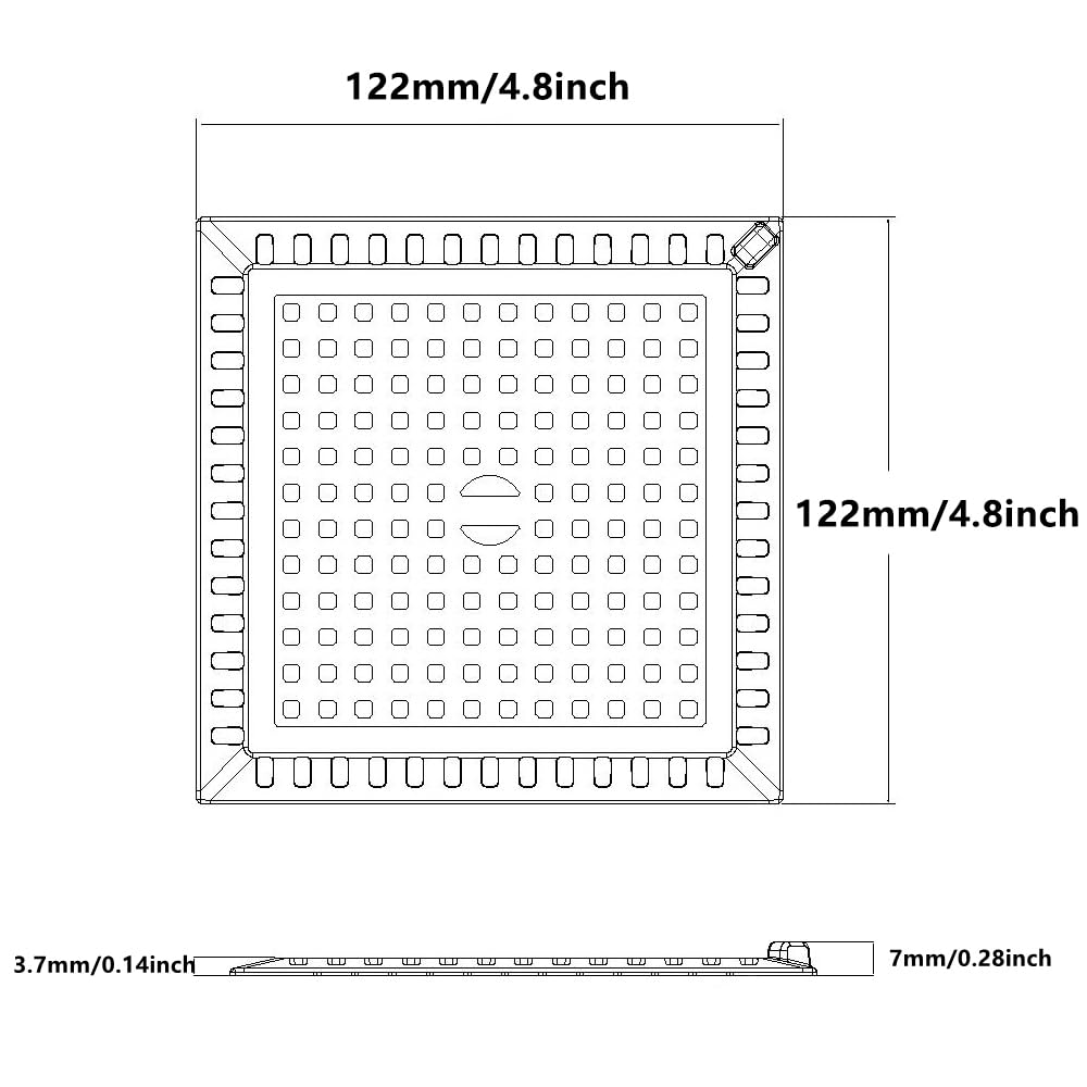 1 PCS Shower Drain Hair Catcher Cover for Bathroom, 122 x 122mm