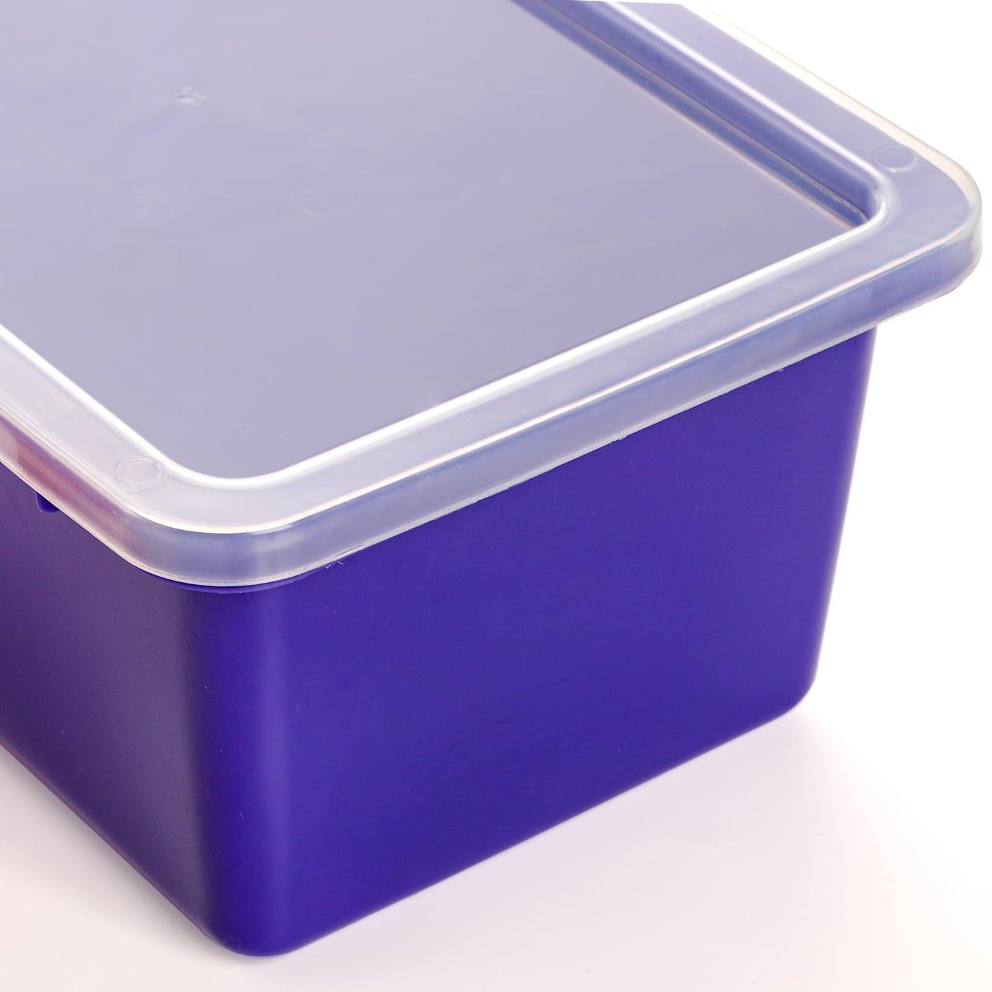 Nicunom 6 Pack Small Cubby Bins Storage Bins with Lids, Plastic Storage Bins Colorful Storage Containers